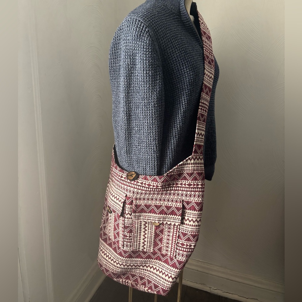 Large 100% Cotton Patterned Shoulder Hobo Bag India Inspired and Made